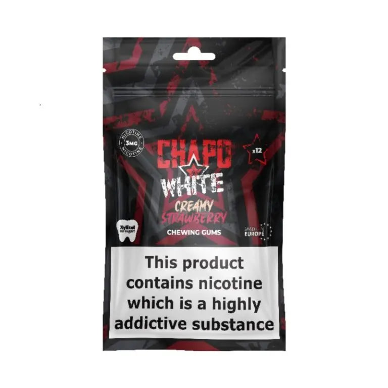 Chapo White- Creamy Strawberry Chewing Gum 3mg snuslink.com